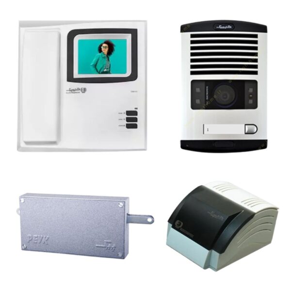 پکیج کامل آیفون تصویری الکتروپیک مدل 1286 V2 یک واحدی (مانیتور + پنل 1086 + قفل 671 + منبع تغذیه 386)